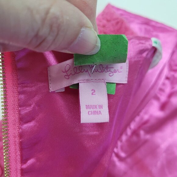 Lilly Pulitzer Vicki Dress Women 2 Pink Strapless Mini Vintage Daisy Embroidered - Picture 5 of 11